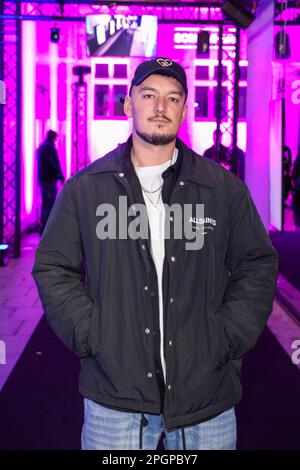 Berlin, Deutschland. 23. März 2023. Montez trifft Sängerin Leony zu ihrer Party zur Veröffentlichung ihres neuen Albums „Something in between at Ayoka“. Kredit: Gerald Matzka/dpa/Alamy Live News Stockfoto