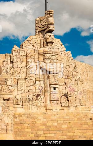 Monumento a la Patria (Denkmal für das Vaterland) auf Paseo Montejo. Merida, Yucatan, Mexiko. Stockfoto