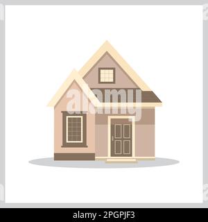Vector Simple House Vorlage, eine Tür und ein Fenster Haus Stock Vektor