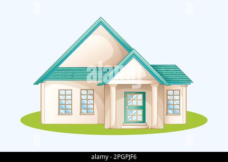 Vector Simple House Vorlage, eine Tür und ein Fenster Haus Stock Vektor