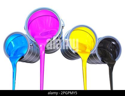 3D-Rendering eines cmyk-Farbkonzepts Stockfoto