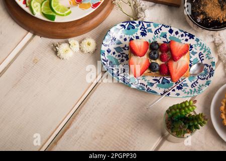 Peruanische Desserts Buffet Tischbrunch süße Speisen Stockfoto