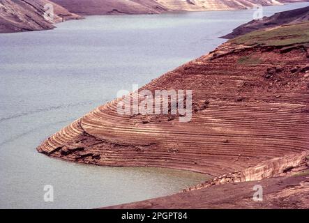 Sanderosion im Mattupetty Dam bei Munnar, Kerala, Indien, Asien Stockfoto