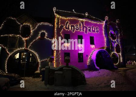 Kunsthaus, Adventsmarkt Abensberg, Bayern, Deutschland Stockfoto