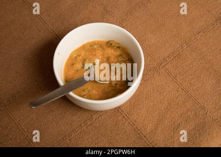 Salsa de Rocoto scharfe Pfeffersoße Gewürz peruanische Speisen Stockfoto