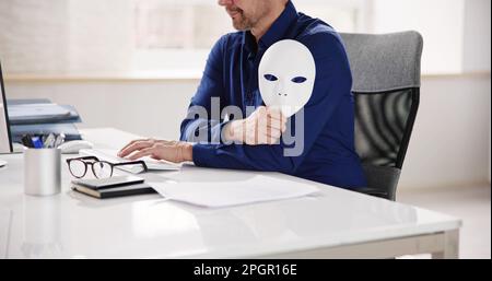 Betrügerischer, Schmieriger Verkäufer Dealer In Office Stockfoto