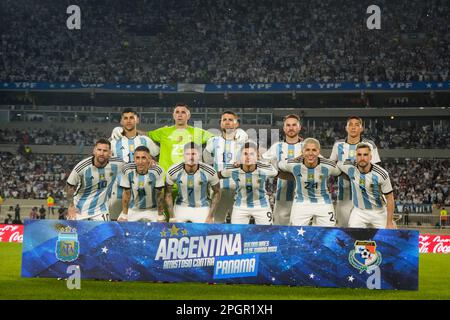 23. März 2023, Stadt Buenos Aires, Stadt Buenos Aires, Argentinien: INT. SPORT.- Argentinische Mannschaft während des freundlichen Fußballspiels gegen Panama, in Buenos Aires, Argentinien, 23. März 2023 (Kreditbild: © Julieta Ferrario/ZUMA Press Wire), NUR REDAKTIONELLE VERWENDUNG! Nicht für den kommerziellen GEBRAUCH! Stockfoto