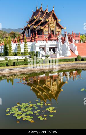 Ho Kham Luang Royal Pavillon im Royal Park Rajapruek in Chiang Mai, Thailand Stockfoto