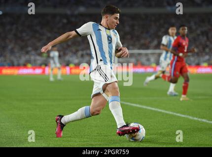 23. März 2023: Belgrano, Buenos Aires, Argentinien: International Football Friendly, Argentina versus Panama: Juli&#xe1;n &#XC1;lvarez of Argentina Stockfoto