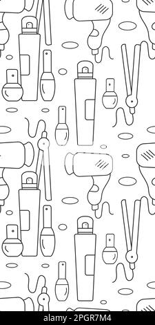 Konturen der Frisierwerkzeuge des Stylisten Stock Vektor