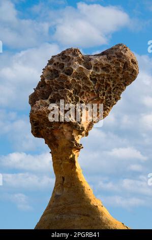 Es gibt viele einzigartige geologische Formationen, einschließlich des berühmten „Queen's Head“ Yehliu Geopark ist das Traumziel eines Geologen und ein faszinierendes Ziel Stockfoto