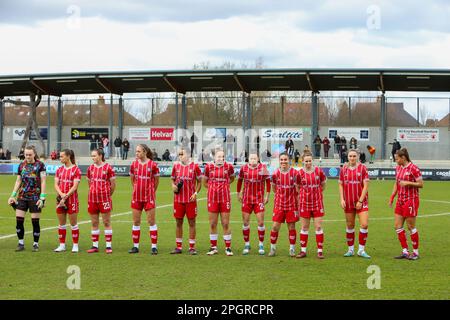 Dartford, Großbritannien. 19. März 2023. Dartford, England, März 19. 2023: Bristol City Player vor dem FA Women's Championship Game zwischen London City Lionesses und Bristol City im Princes Park in Dartford, England. (Alexander Canillas/SPP) Guthaben: SPP Sport Press Photo. Alamy Live News Stockfoto