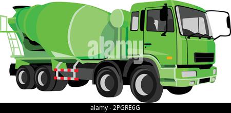 Green Mix Cement Truck Transportation Stock Vektor