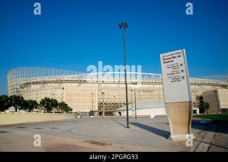 Doha, Katar - 6. Oktober 2022: Ahmad Bin Ali Stadion Stockfoto