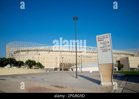 Doha, Katar - 6. Oktober 2022: Ahmad Bin Ali Stadion Stockfoto