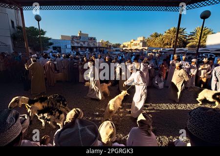 Szenen vom Freitagsziegenmarkt, Nizwa, Oman Stockfoto