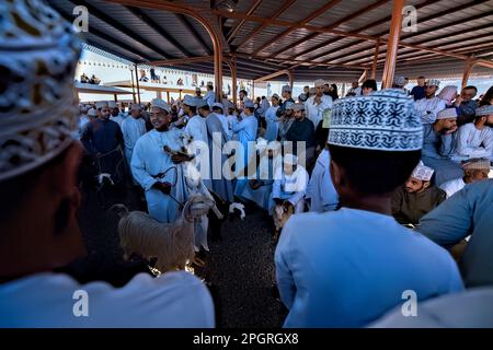 Szenen vom Freitagsziegenmarkt, Nizwa, Oman Stockfoto