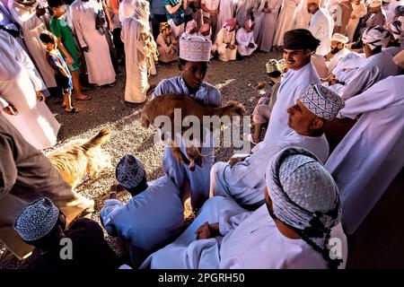 Szenen vom Freitagsziegenmarkt, Nizwa, Oman Stockfoto