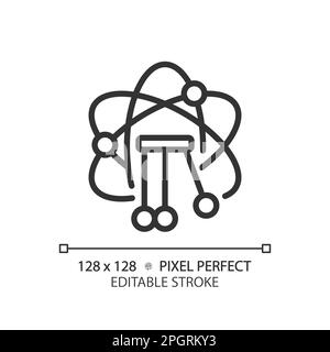 STAMM in Physik Pixel perfekt lineares Symbol Stock Vektor