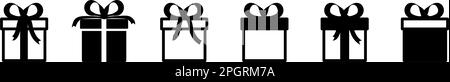 Symbolset für Geschenkverpackung. Überraschende Geschenkbox Symbol Kollektion. Vektordarstellung Stock Vektor