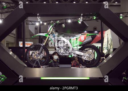 Tokio, Japan. 24. März 2023. Kawasaki, 24. März 2023 - Tokyo Motorcycle Show 50. Jubiläum im Tokyo Big Sight in Tokio, Japan. Kredit: Michael Steinebach/AFLO/Alamy Live News Stockfoto