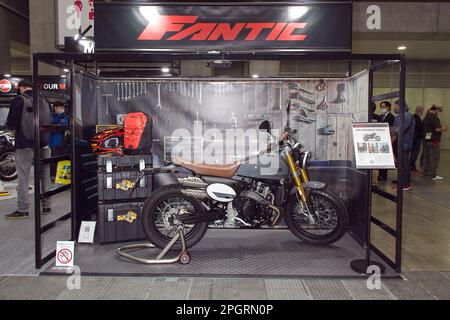 Tokio, Japan. 24. März 2023. Fantic, 24. März 2023 - Tokyo Motorcycle Show 50. Jubiläum im Tokyo Big Sight in Tokio, Japan. Kredit: Michael Steinebach/AFLO/Alamy Live News Stockfoto
