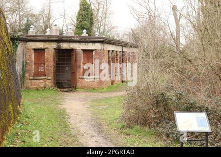 Box Hill Fort WW2 Military Depot, Surrey Hills, Surrey, England, Großbritannien, 2023 Stockfoto