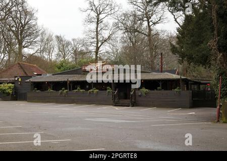 Smith & Western American Restaurant an der Zig Zag Road in National Trust Box Hill, Surrey Hills, Tadworth, Dorking, Surrey, England, Großbritannien, 2023 Stockfoto