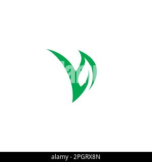 Vektor des V-Blattlogos. V Logo der Natur Stock Vektor