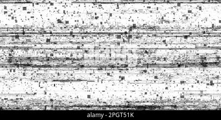 Nahtlose Überlagerung des Hintergrund-Overlay-Musters mit digitalen Pixelfehlern. Beschädigte Struktur des CRT-Fernsehers oder Videospiels. Futuristischer Post-Apokalypt Stockfoto