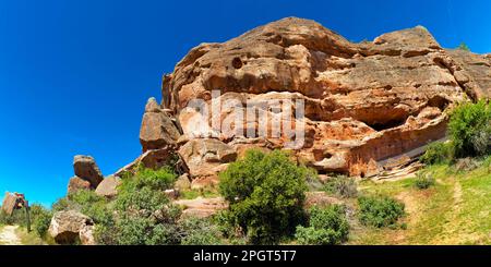 Archäologische Stätte von Tiermes, Montejo de Tiermes, Soria, Castilla y León, Spanien, Europa Stockfoto