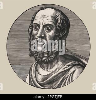 Gaius Plinius Secundus, 23/24–79 n. Chr., genannt Pliny der Ältere, römischer Autor, digital verändert Stockfoto