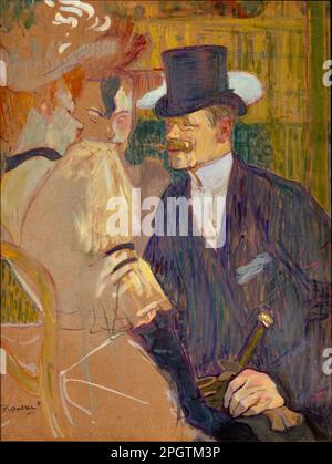 Der Engländer (William Tom Warrener, 1861-1934) im Moulin Rouge - Henri de Toulouse-Lautrec - MET ( das Werk zeigt den britischen Künstler William T. Warrener - einen engen Freund von Lautrec - und zwei Frauen im berühmten Kabarett Moulin Rouge in Paris ) Stockfoto