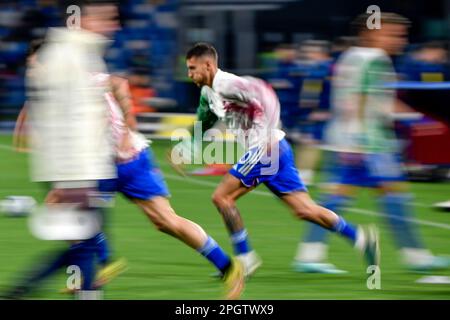 Lorenzo Pellegrini aus Italien erwärmt sich während des Fußballspiels der UEFA EURO2024 Qualification Group C zwischen Italien und England Stockfoto