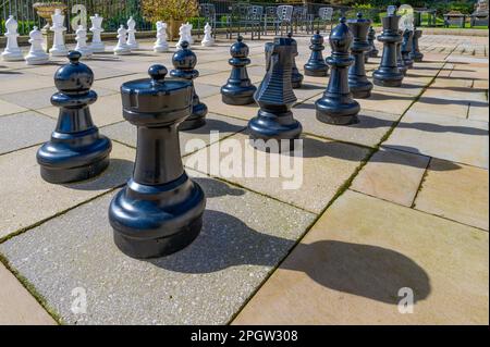 Outdoor-Schach in Merlewood, Grange-over-Sands, Cumbria Stockfoto