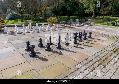 Outdoor-Schach in Merlewood, Grange-over-Sands, Cumbria Stockfoto