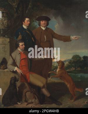 Selbstporträt mit seinem Vater und seinem Bruder Anfang 1760er von John Hamilton Mortimer Stockfoto