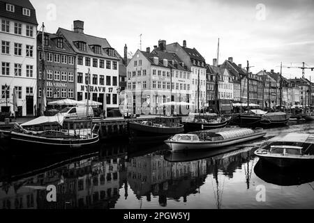 Schwarzweißbilder von Dänemark und Schweden. Stockfoto