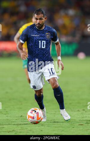 24. März 2023; CommBank Stadium, Sydney, NSW, Australien: International Football Friendly , Australien gegen Ecuador; Junior Sornoza von Ecuador Stockfoto