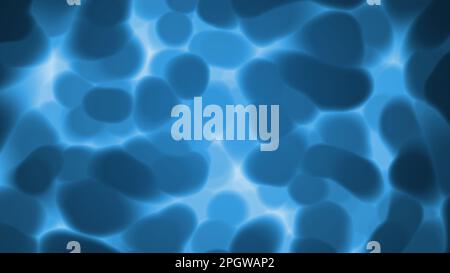 Abstrakter blauer Hintergrund mit Kreisen und Linien. 3D-Darstellung rendern. Blaue Feuerflamme, glatter Hintergrund Stockfoto