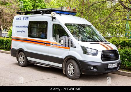 Samara, Russland - 20. Mai 2022: Vehicle City Rescue Service Car im Sommer auf der Straße der Stadt Stockfoto