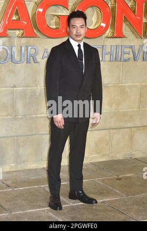 London, Großbritannien, 23. März 2023. Jason Wong bei der britischen Premiere von „Dungeons & Dragons: Honour Better Thieves“ am Leicester Square. Sue Andrews/Alamy. Stockfoto