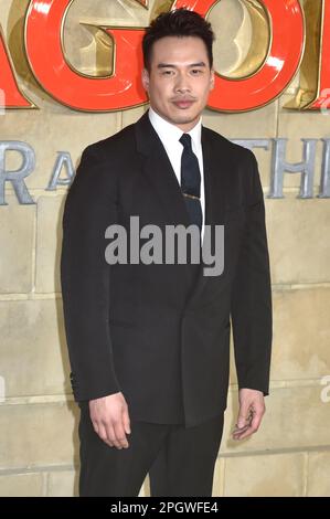 London, Großbritannien, 23. März 2023. Jason Wong bei der britischen Premiere von „Dungeons & Dragons: Honour Better Thieves“ am Leicester Square. Sue Andrews/Alamy. Stockfoto