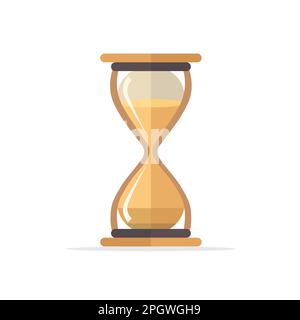 Sanduhrsymbol in flachem, schlichtem Design. Vektordarstellung Stock Vektor