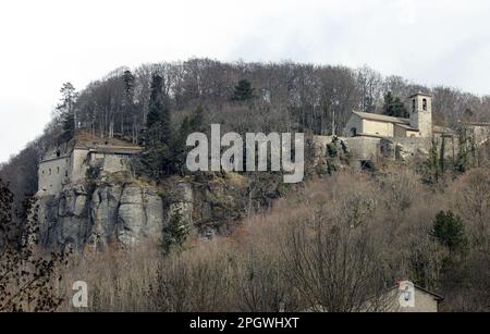 Das berühmte Franziskanerkloster La Verna im Casentino, Italien Stockfoto