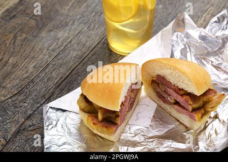 Hausgemachtes Sandwich mit Peameal Bacon, Torontos Spezialität Stockfoto