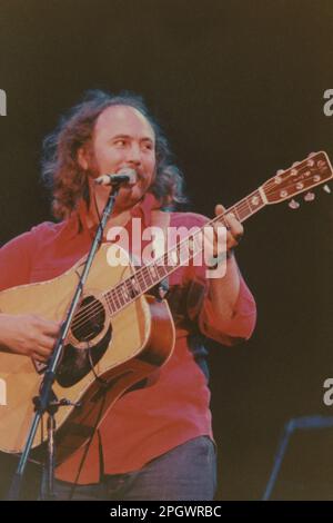 David Crosby von Crosby, Stills und Nash, Civic Center, Providence, Rhode Island, USA, 13. Juni 1977. Stockfoto