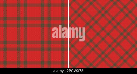 Textilhintergrundstruktur. Nahtloses Schottenkaromuster. Vektormuster aus Stoff im Set. Stock Vektor
