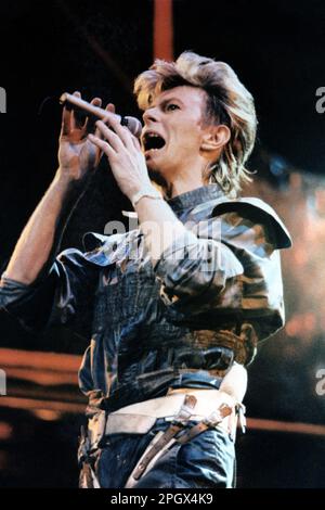 David Bowie im Olympiastadion, Montreal, Quebec, Kanada, August 30, 1987. Stockfoto