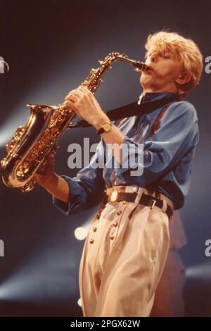 David Bowie beim Forum in Montreal, Quebec, Kanada, 13. Juli 1983. Stockfoto